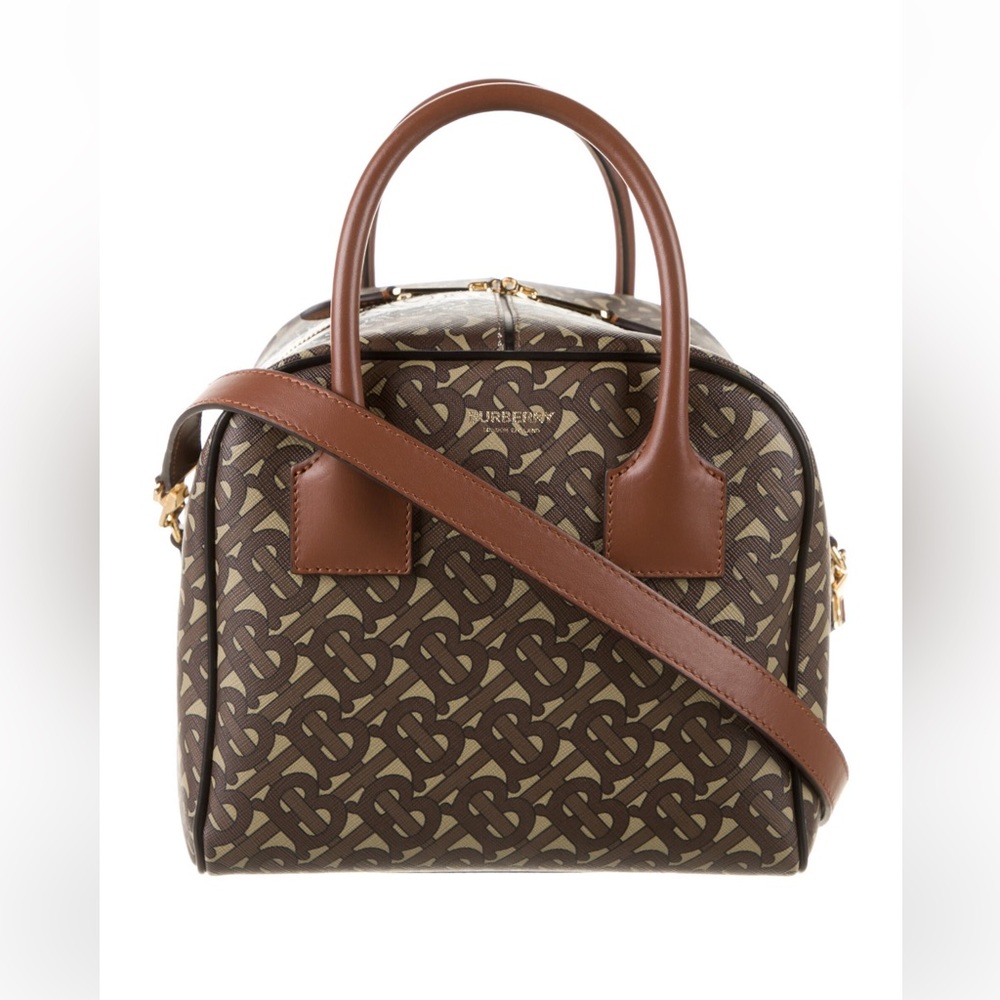 {Burberry} Monogram Cube Bowling Bag
